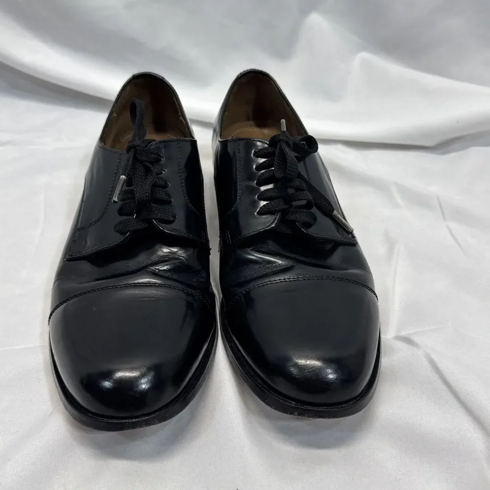 Florsheim Broxton Cap Toe Dress Oxford Leather Shoes Black 7.5 D Business Laces